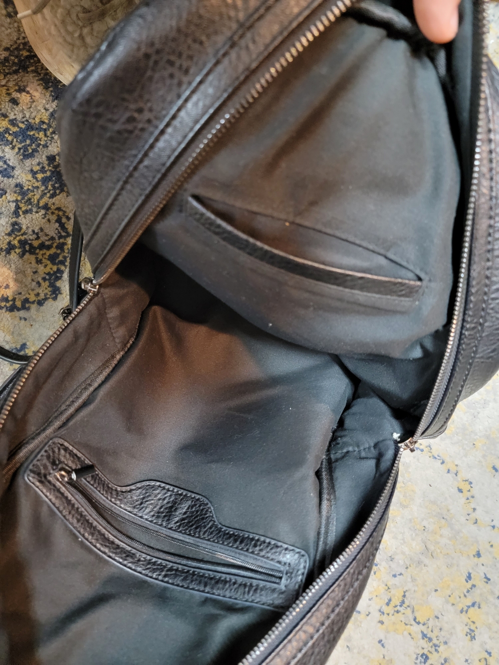 Black Studded Women's Leather Backpack - Unbranded - Picture 2 of 3